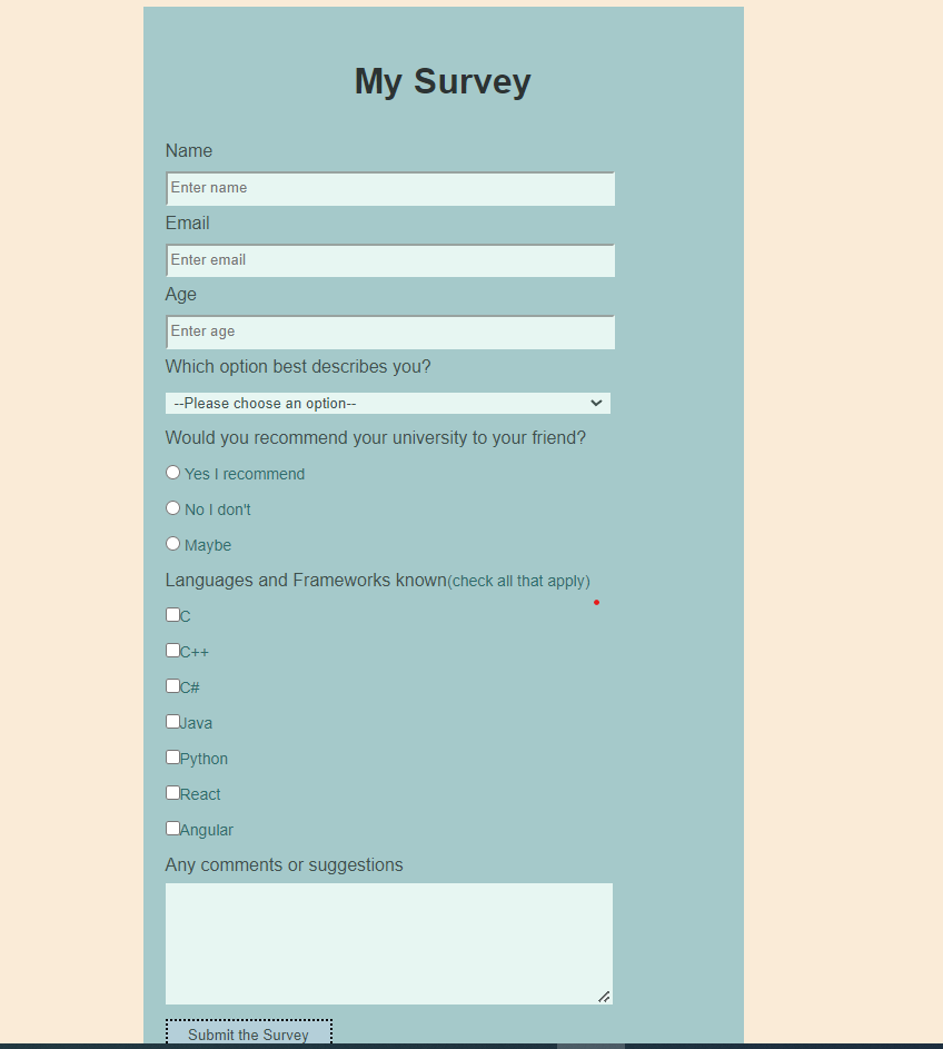 preview of survey